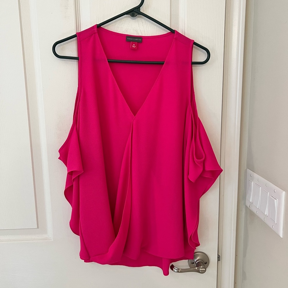 Vince Camuto pink cold shoulder top